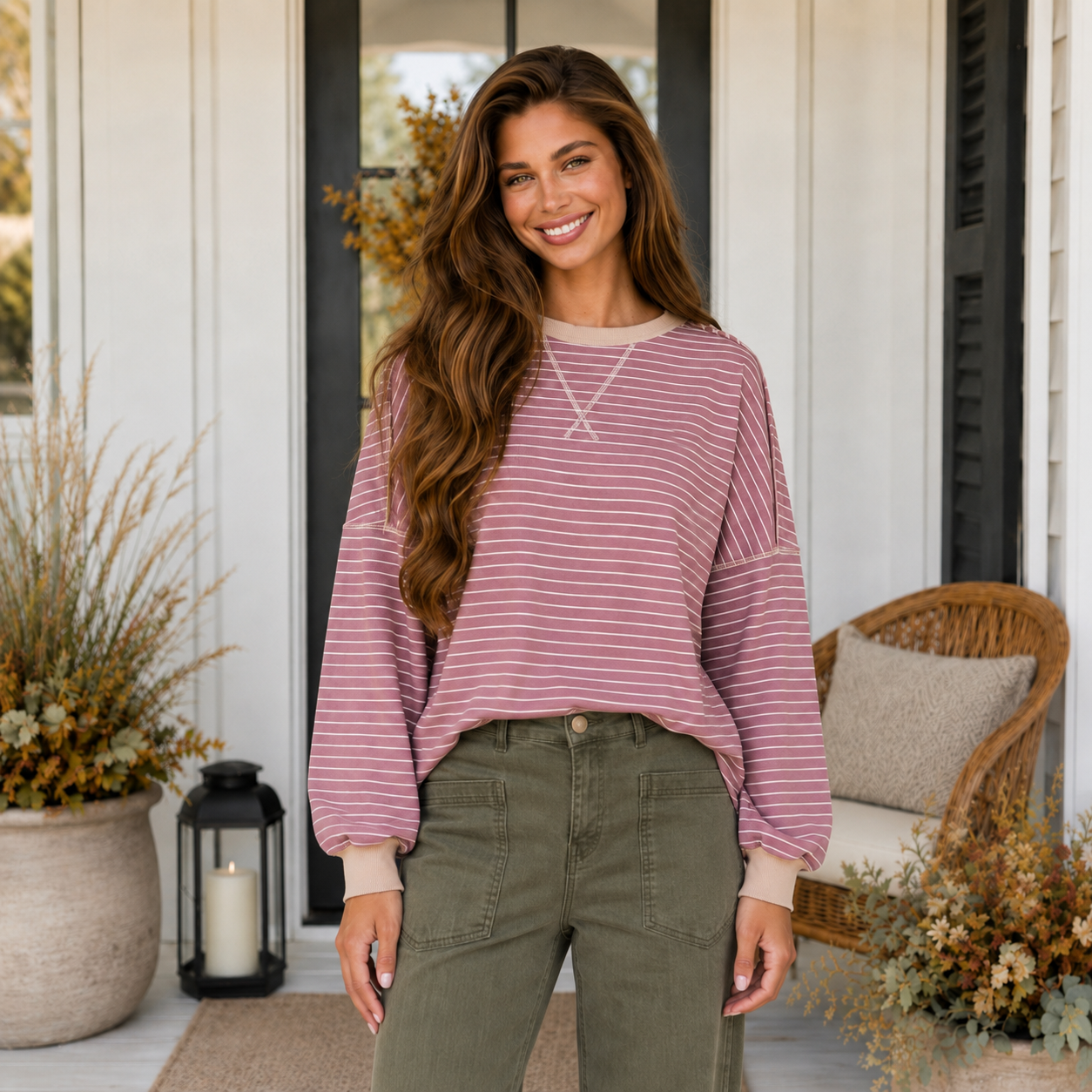 Maple Rose Stripe Top - PREORDER