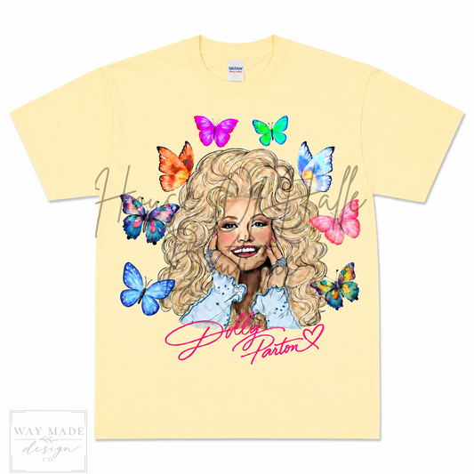 Dolly's Butterfly Garden On Gildan Cornsilk - PREORDER