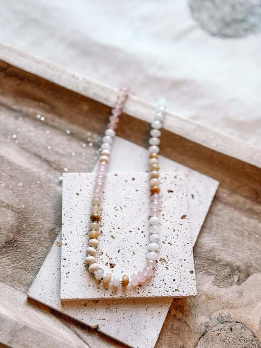 Pink Neutral Beaded Necklace