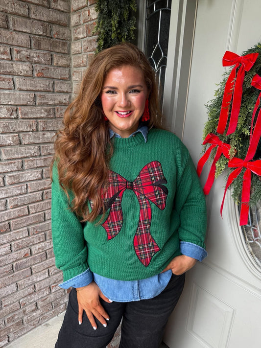 Plaid Bow Sweater