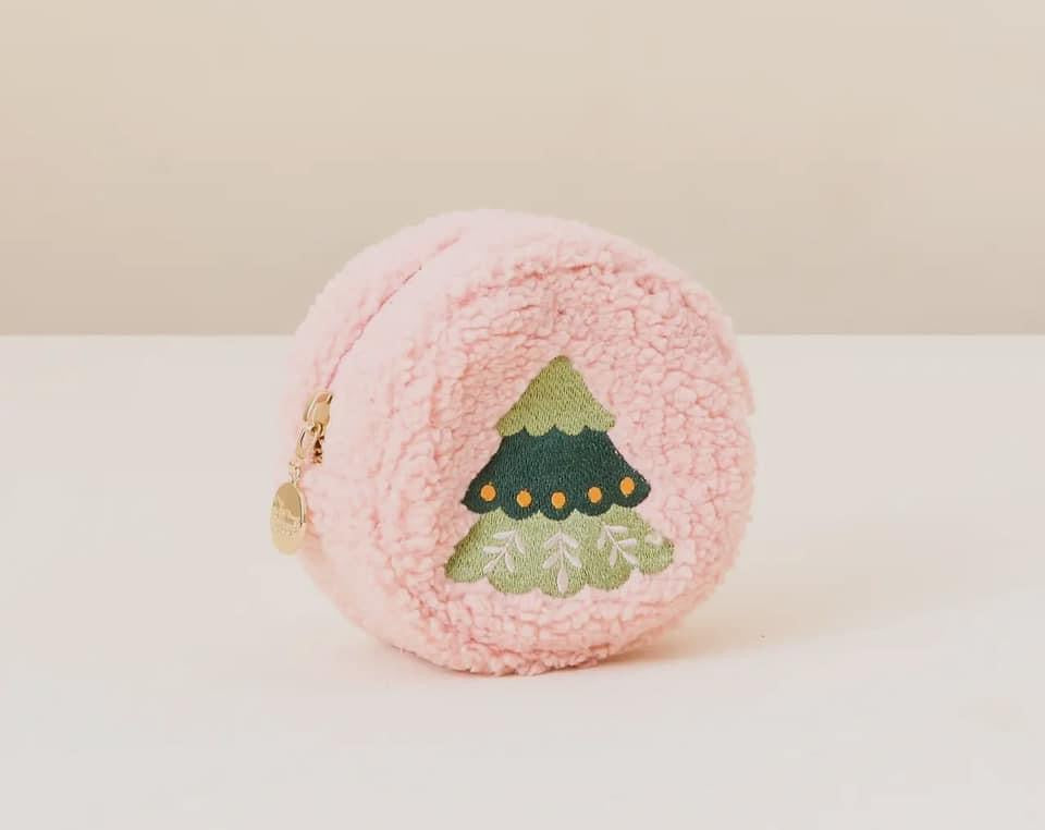 Circle Teddy Pouch-Christmas Tree