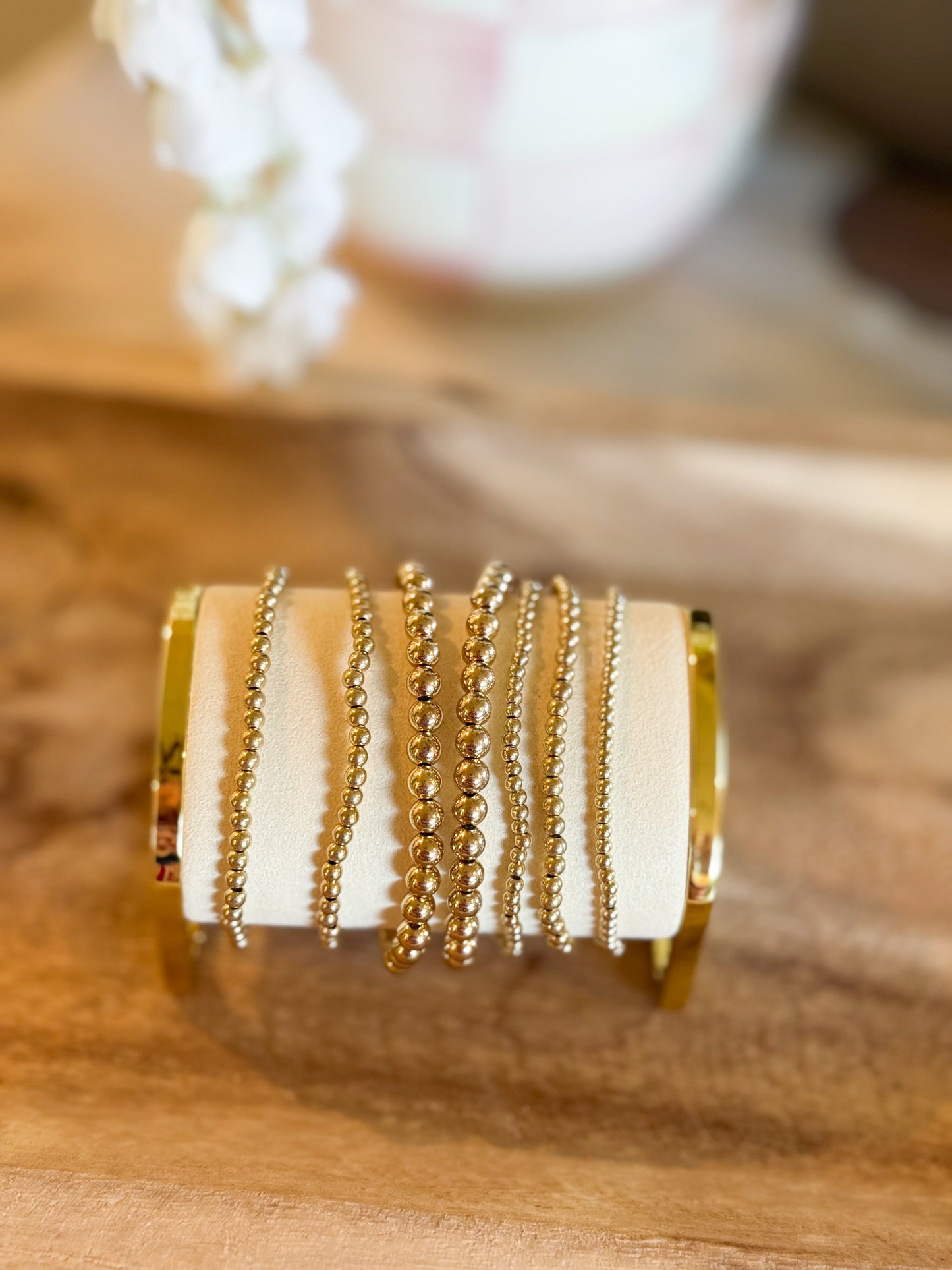 Gold Beaded Bracelet Set