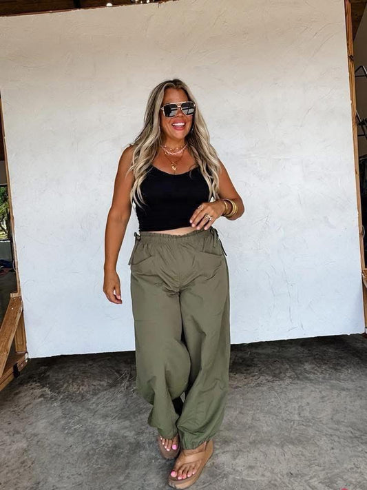 Green Trouser Tie Pants