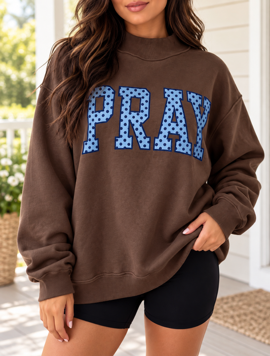Covered In Prayer Mock Neck Sweatshirt - PREORDER