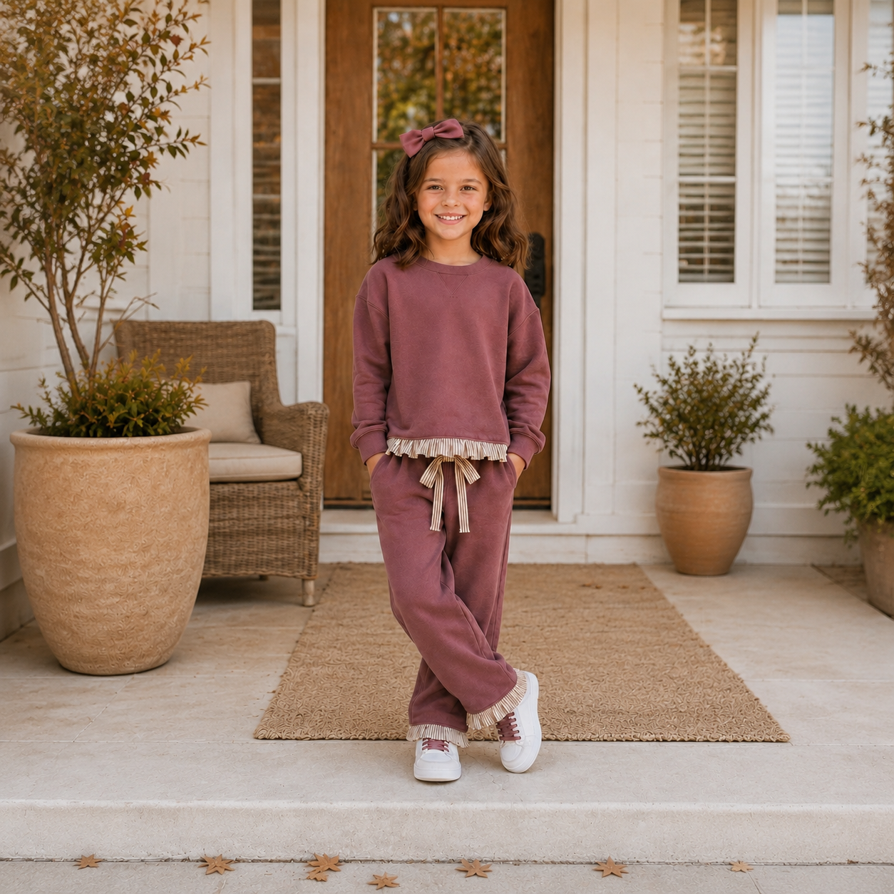 Girls Dusk Ruffle Detail Pant Set- PREORDER