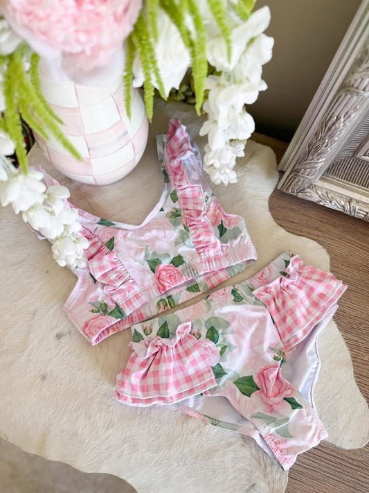 Girls Floral Swim