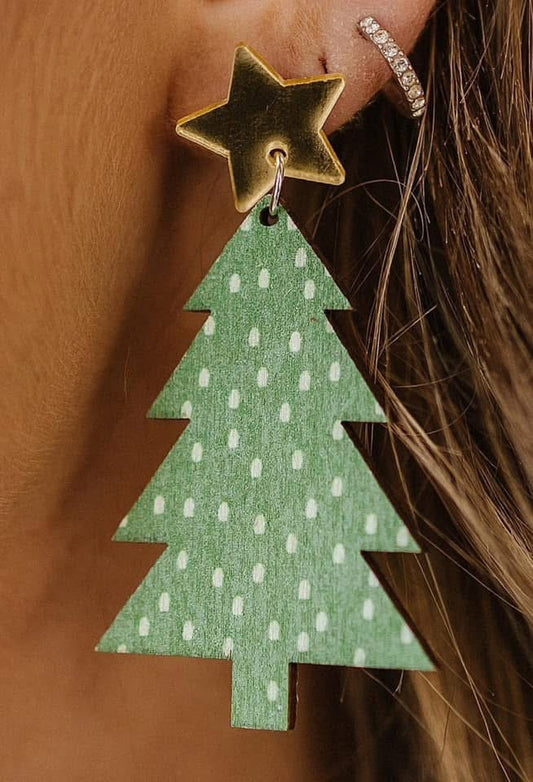 Green Tree Earrings