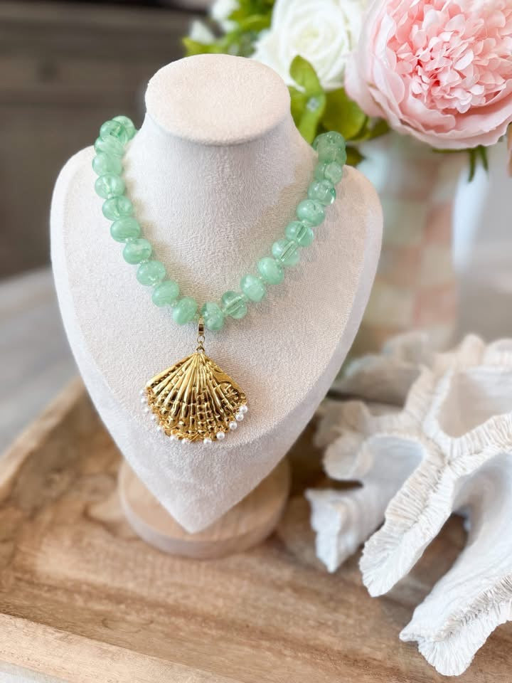 Pearl Seashell Charm