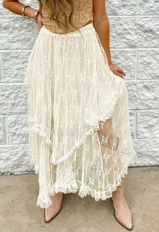 Cream Lace Skirt