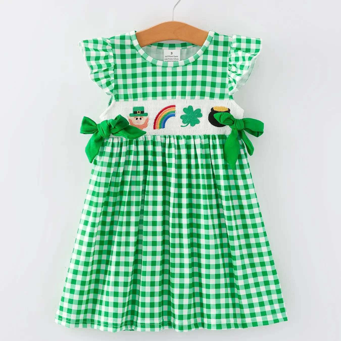 St. Patrick's Day Girls Smocking
Embroidery Dress PREORDER