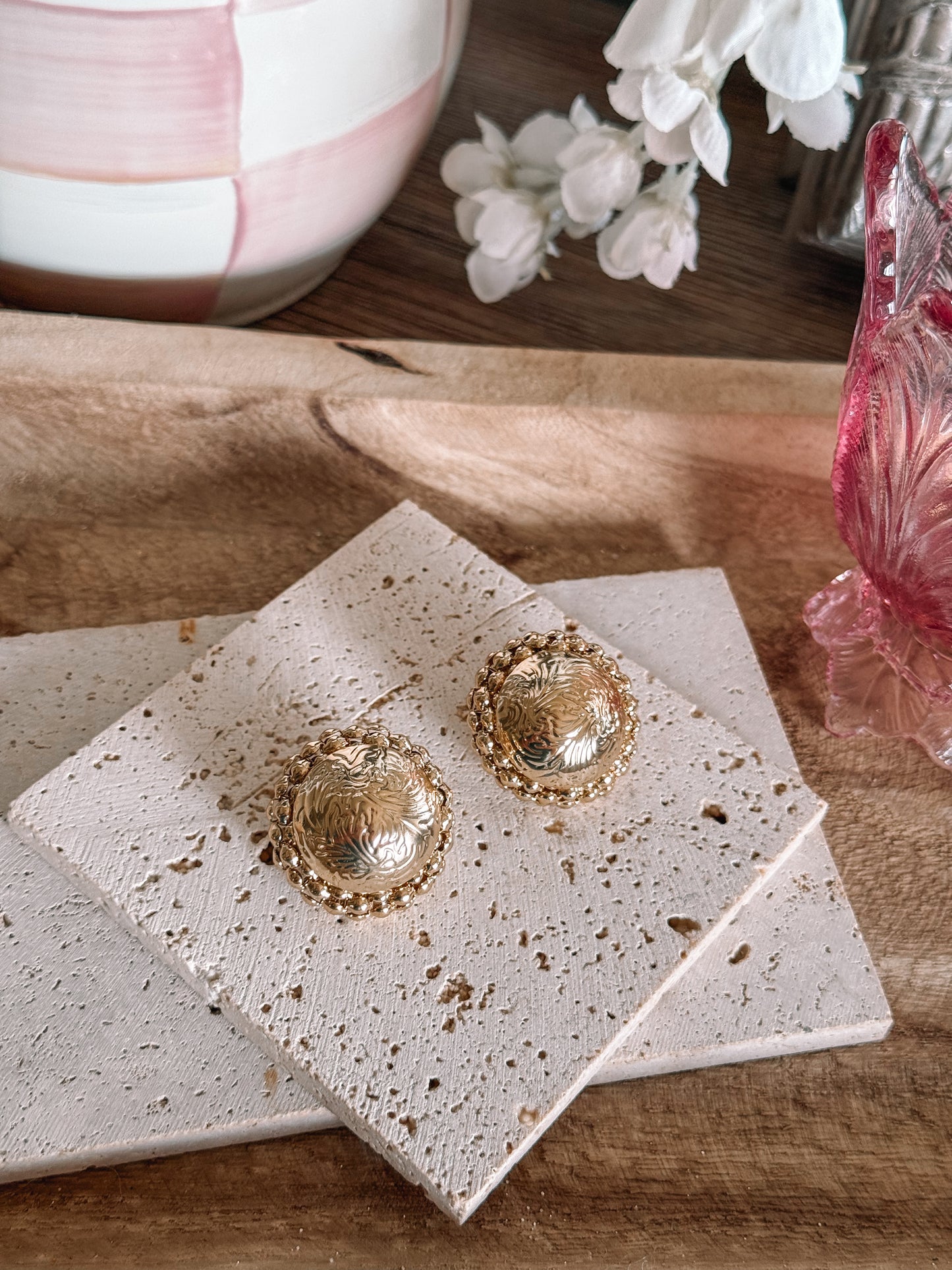 Oversized Gold Stud Earrings - PREORDER