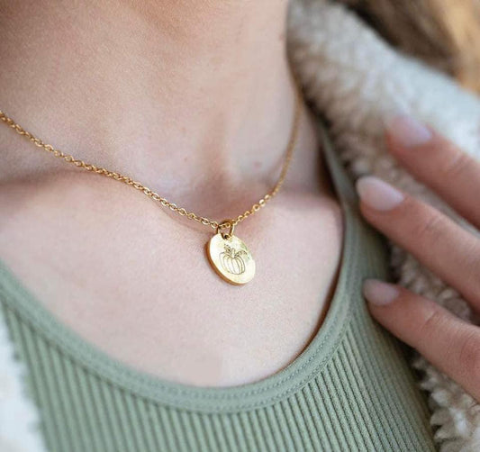 Gold pumpkin necklace