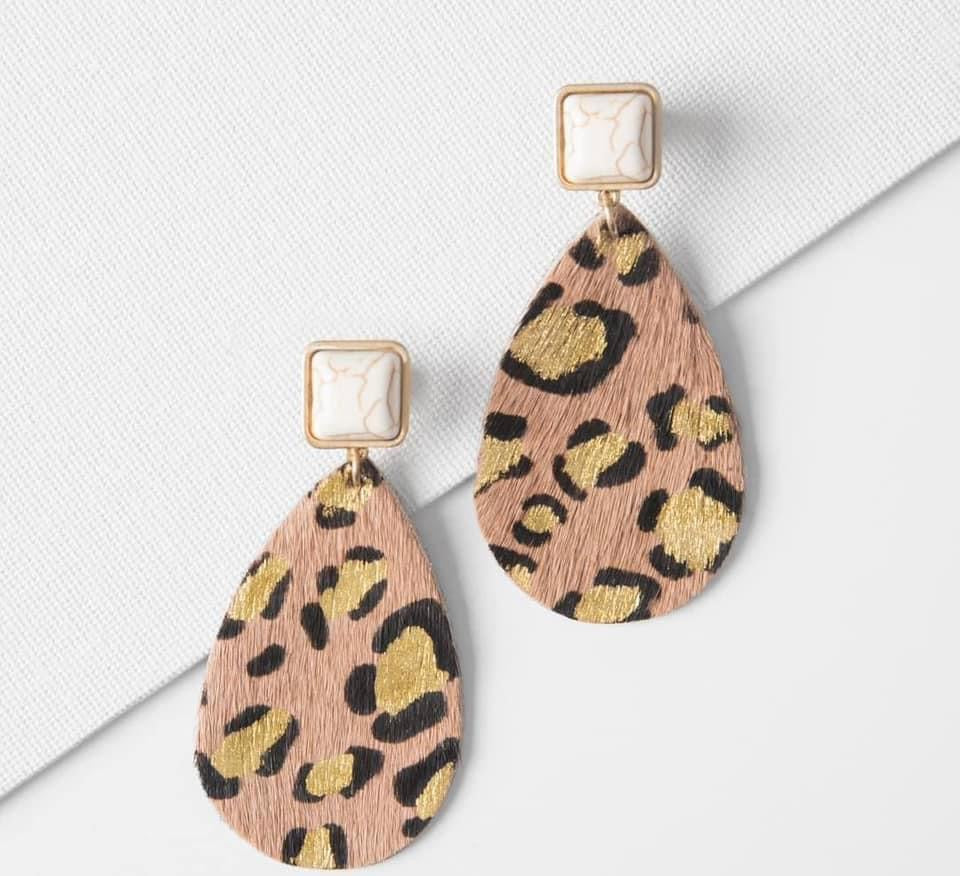 Blush Leopard Earrings