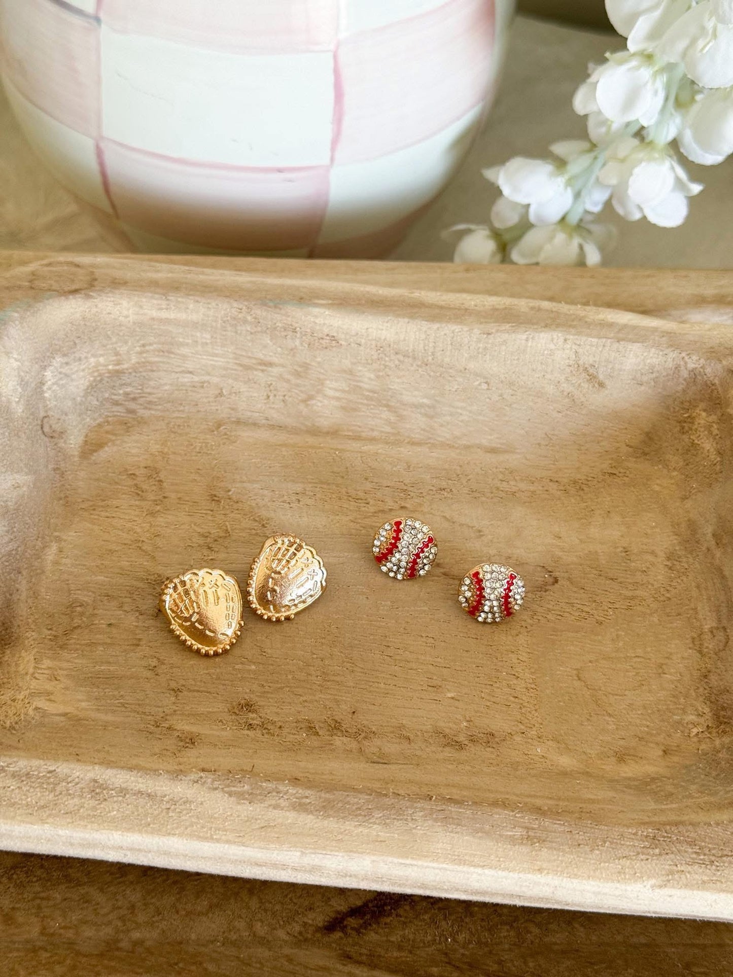 Baseball Stud Earring Set