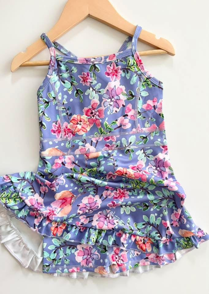 Girls Tropical Floral Athletic Dress - PREORDER