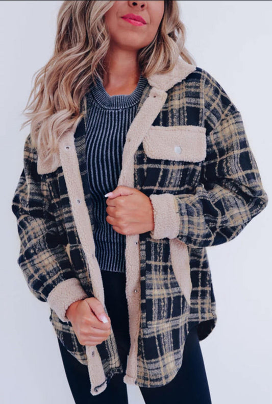 Black + Tan Plaid Shacket