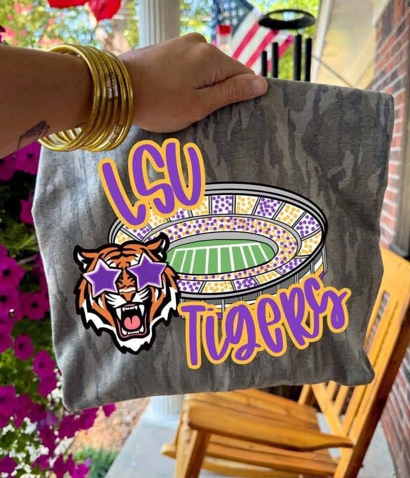 Mossy Oak LSU Tigers Stadium Tee - PREORDER