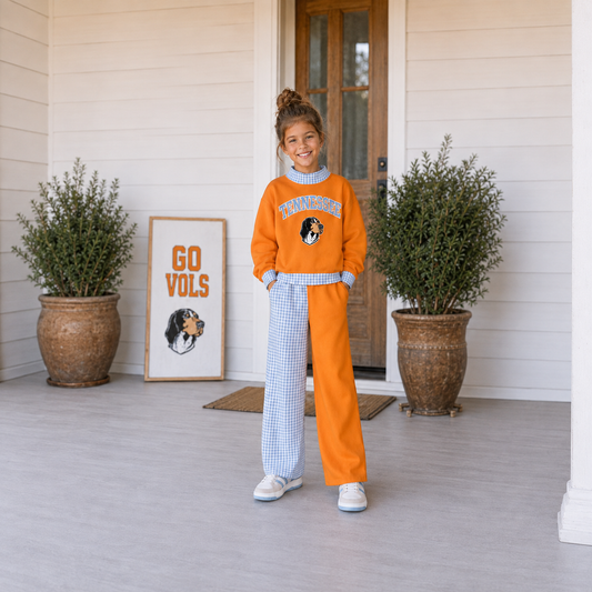 Girls TN Vols Blue & Orange Mock Pant Set - PREORDER