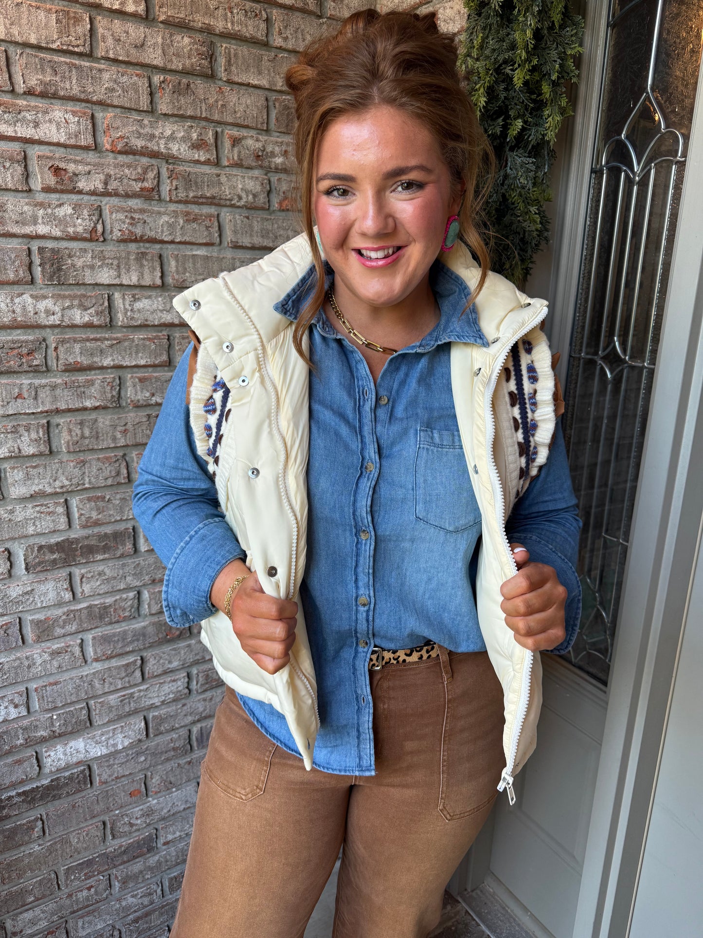 Sweetly Stitched Puffer Vest