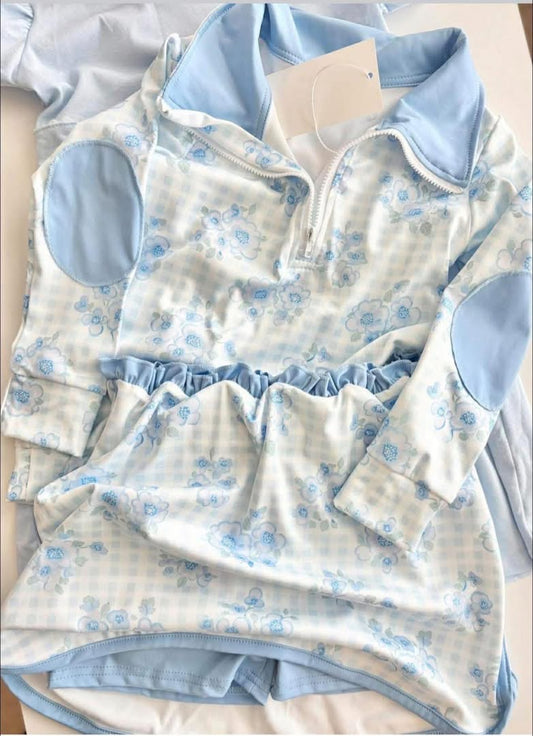 Girls Blue Grandmillenial Skort Set - ETA 4 WEEKS