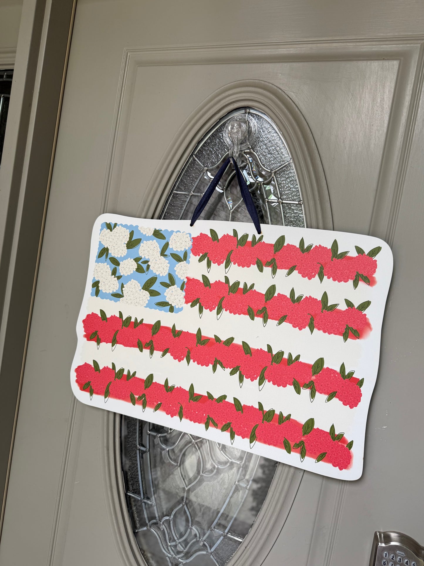 Flag of Flowers Door Hanger