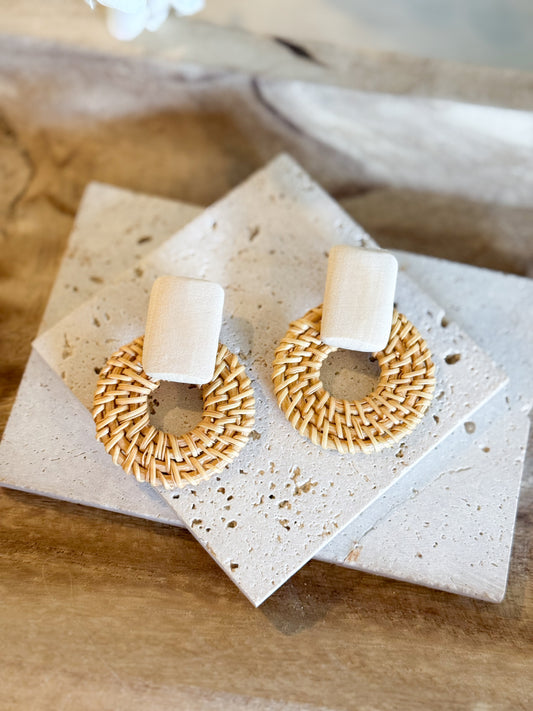 Natural Rattan Earrings