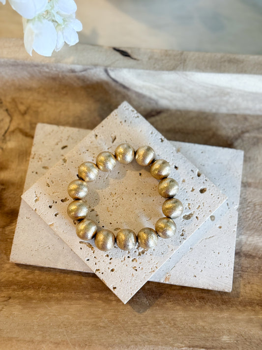 Gold Textured Stretch Bracelet