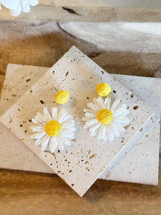Daisy Raffia Earrings