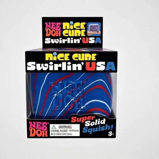 Needoh Swirl In USA Cube Squishy - PREORDER