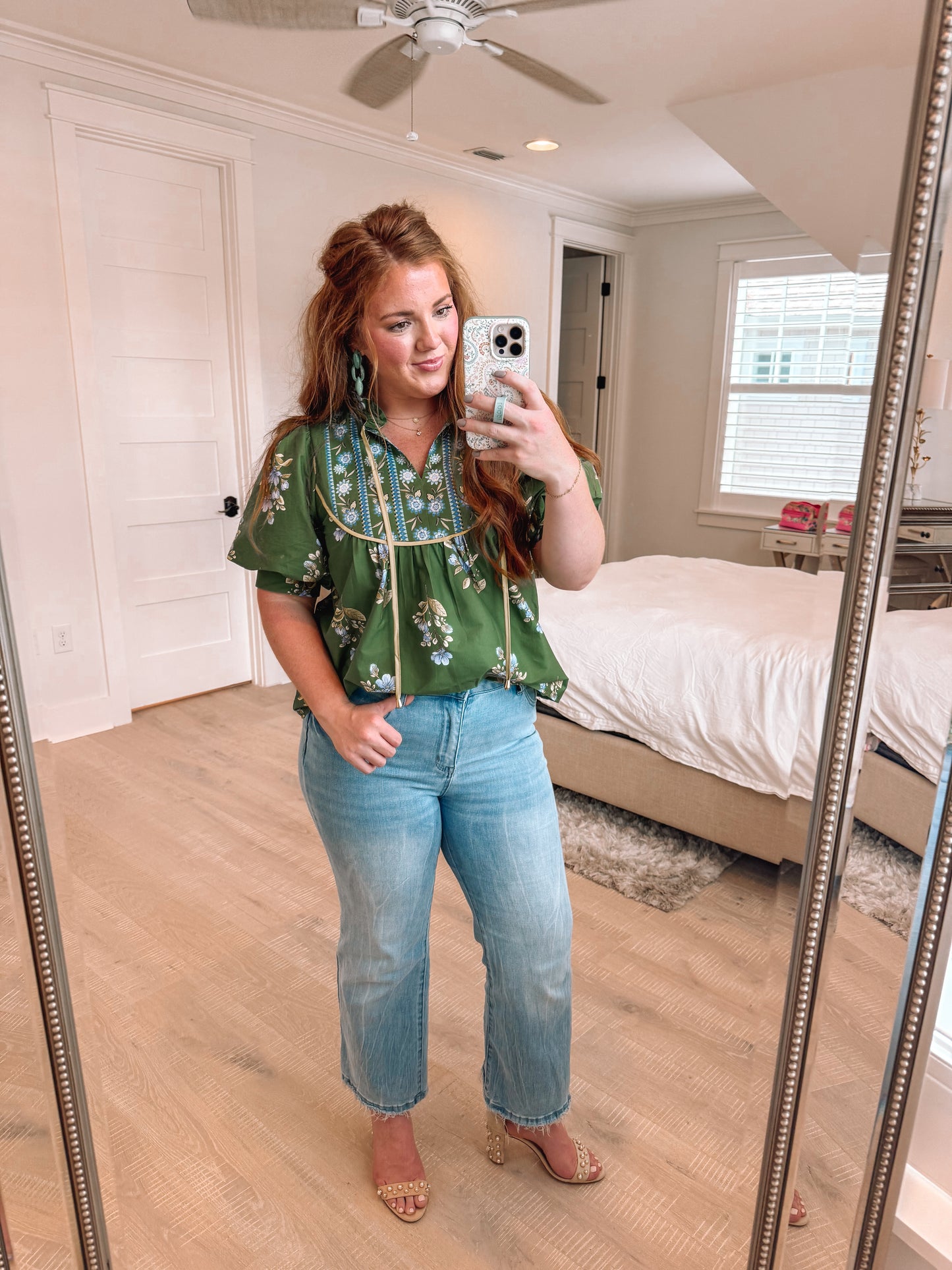 Green Goddess Floral Top