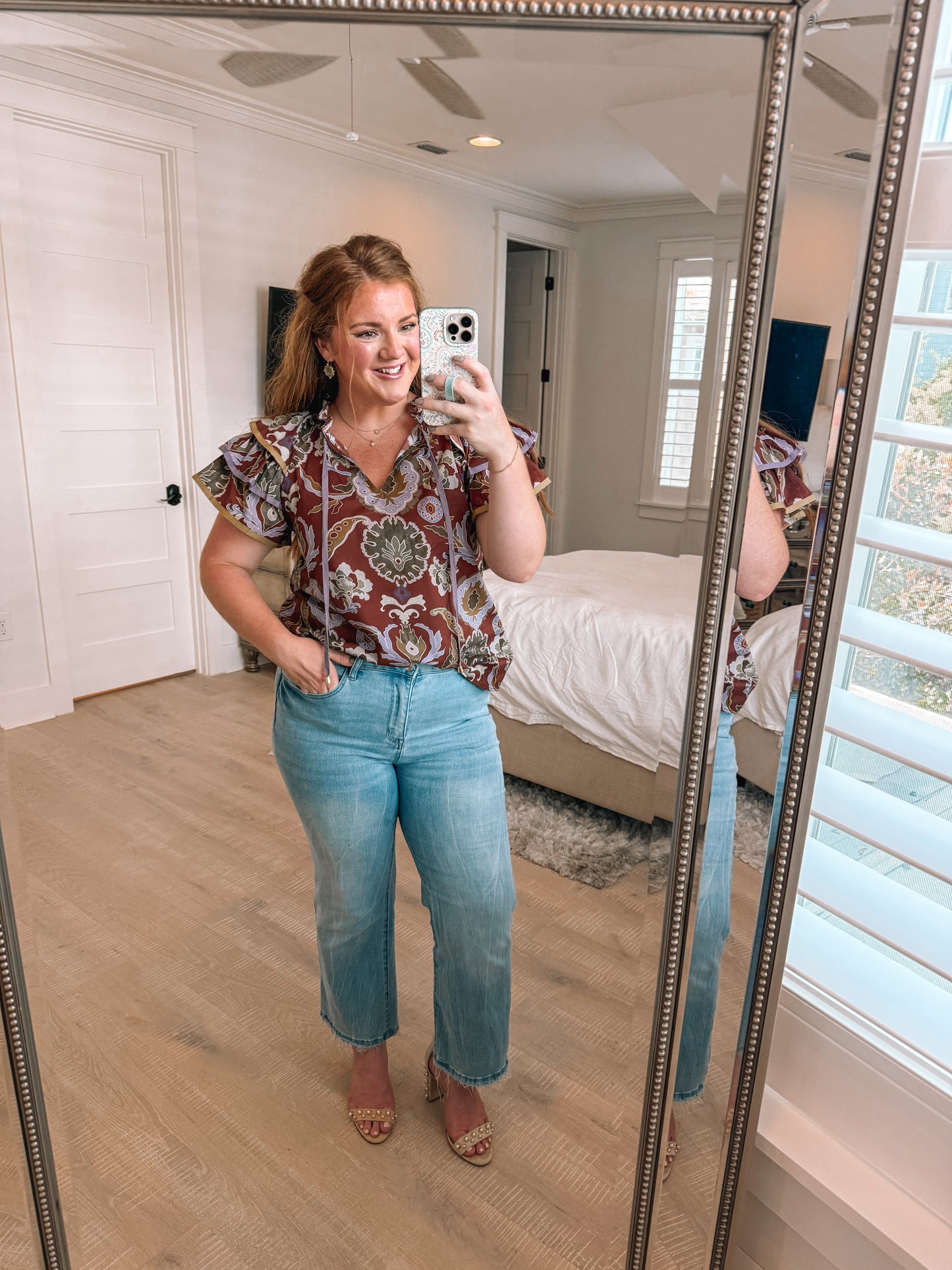 Layla Floral Ruffle Sleeve Top