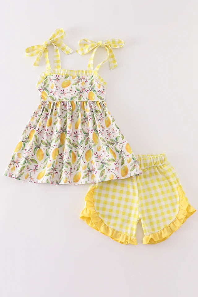 YELLOW LEMON RUFFLE SET