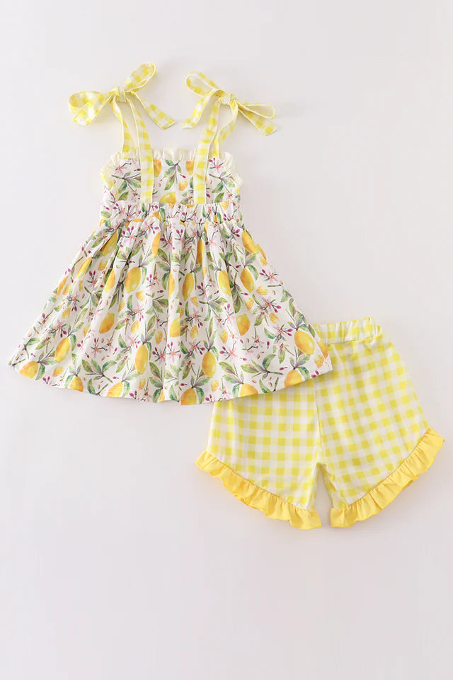 YELLOW LEMON RUFFLE SET