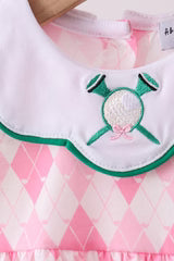 GIRLS GREEN GOLF EMBROIDERY BLOOMER SET