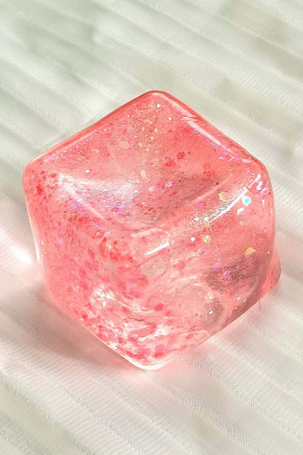 Pink Glitter Cube Stress Relief Squeeze Toy - PREORDER