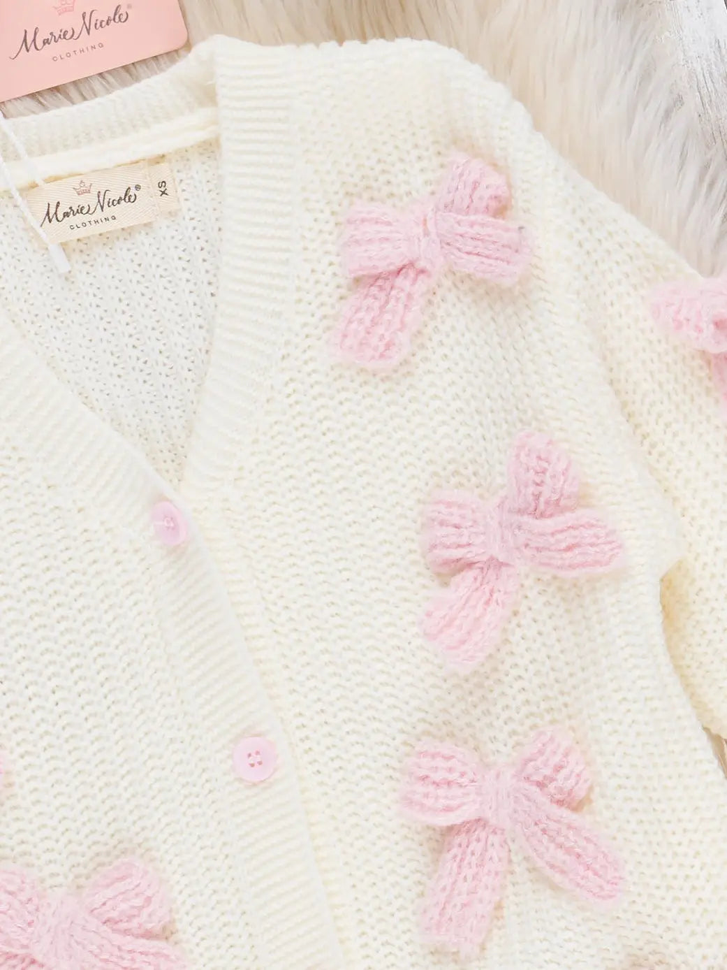 Sweet Rosy Bows Cardigan