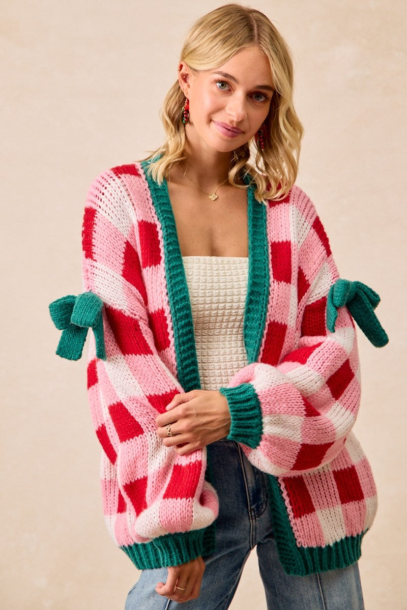 Christmas Theme Open Front Sweater Cardigan - PREORDER