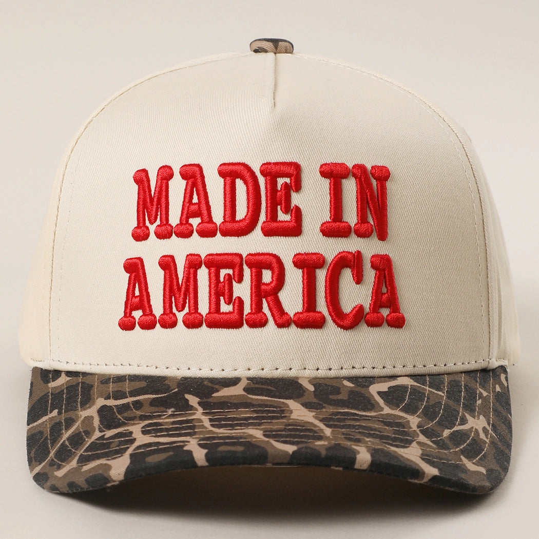 Made in America 3D Embroidered Two-Tone Leopard Brim Trucker