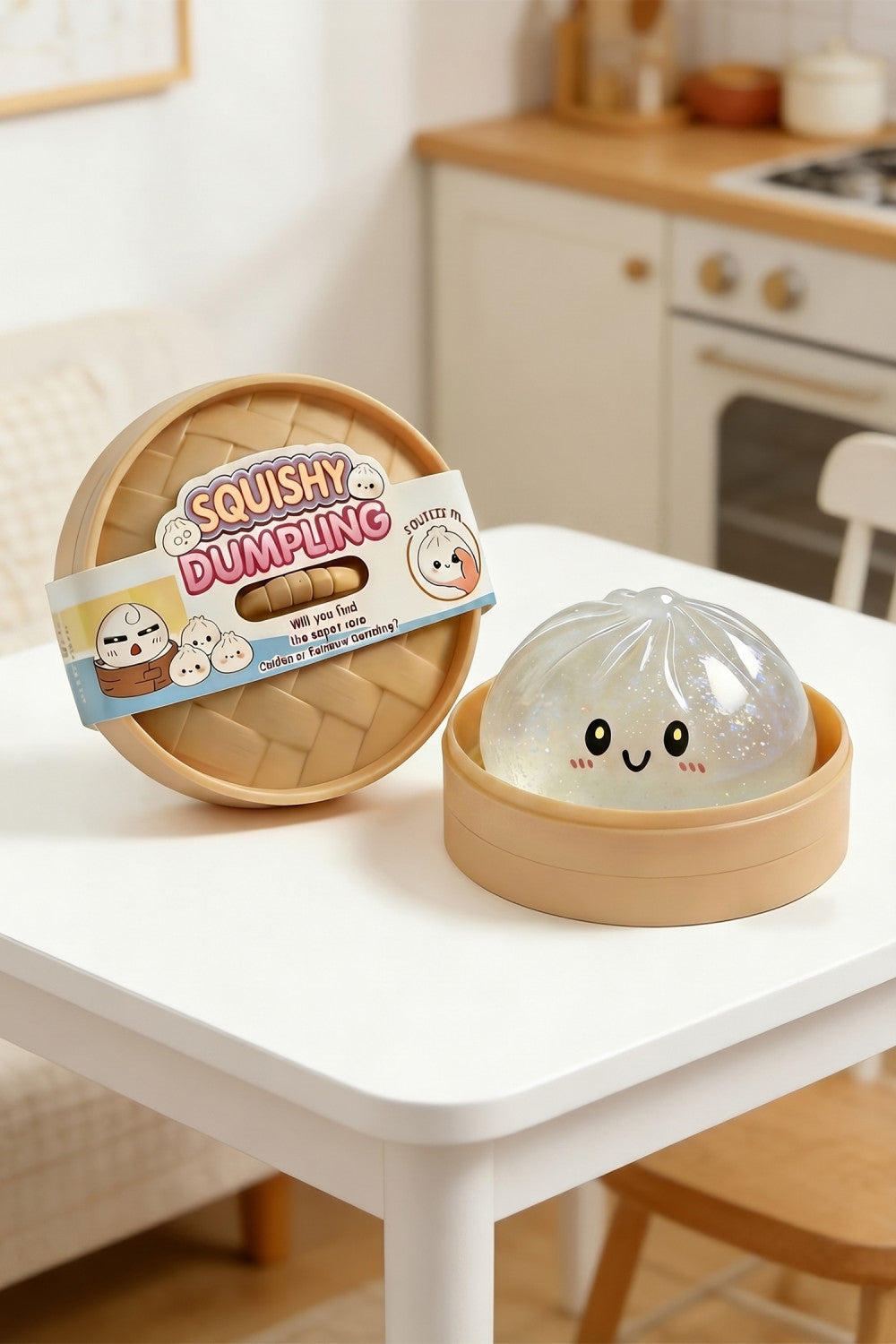 Silvery Cute Face Decompression Dumpling Stress Ball - PREORDER