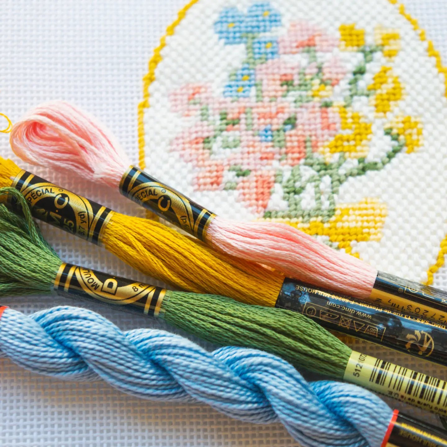 Spring Floral Cameo Hand Painted Needlepoint Canvas - PREORDER