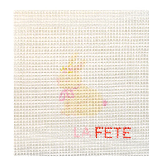 Floral Bunny Hand Painted Needlepoint Canvas - PREORDER