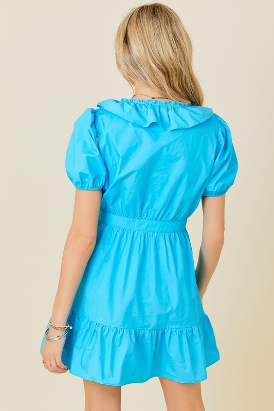 Sky Blue Ruffle Dress 75% off