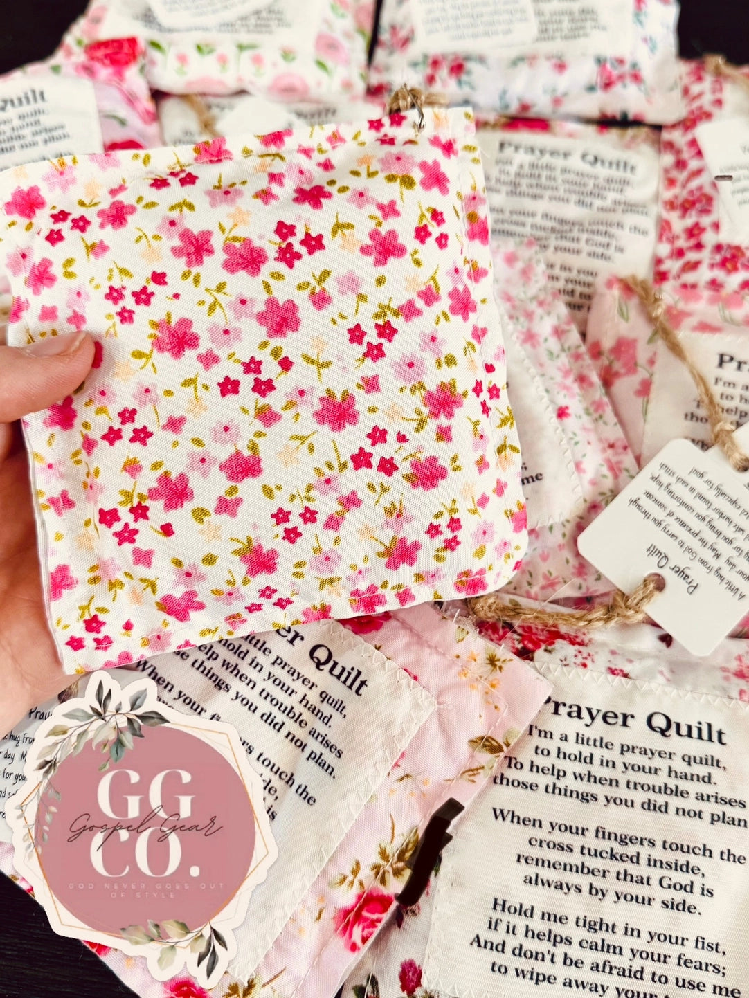 Floral Pink Pocket Prayer Quilt - PREORDER
