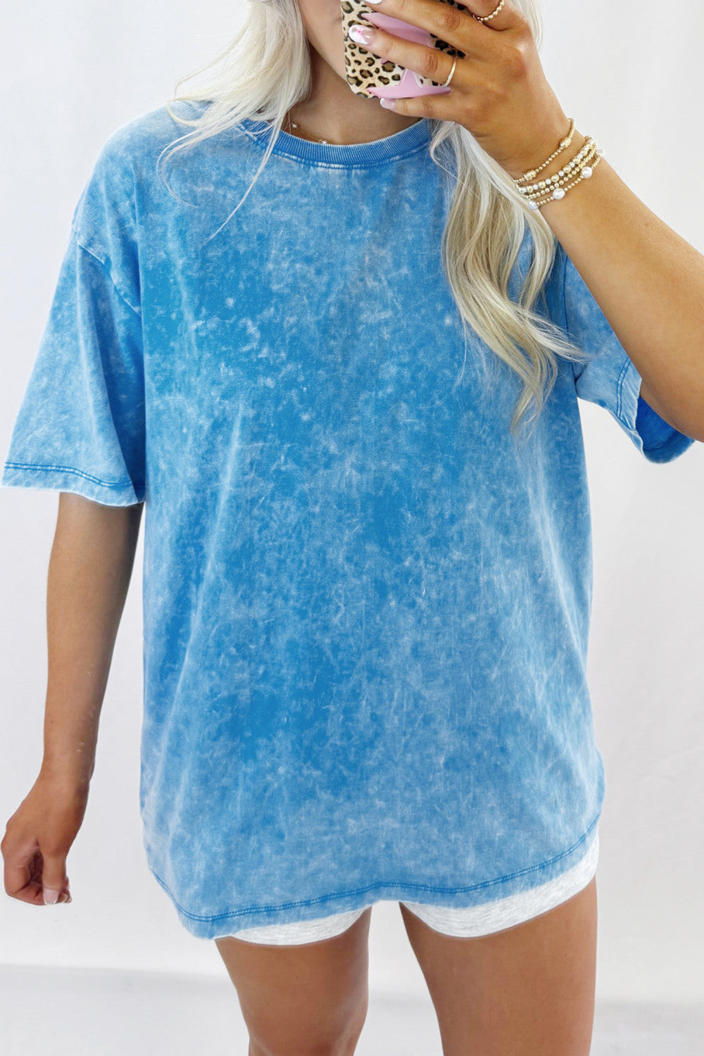 Blue Mineral Washed Oversized Tee - PREORDER