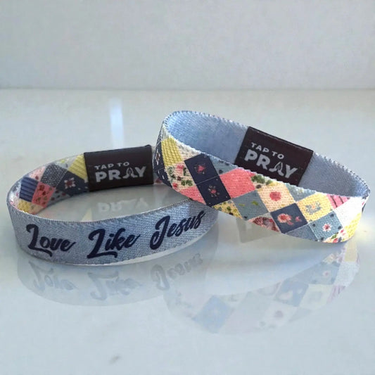 Tap To Pray® Wristband – Patchwork - Love Like Jesus - PREORDER