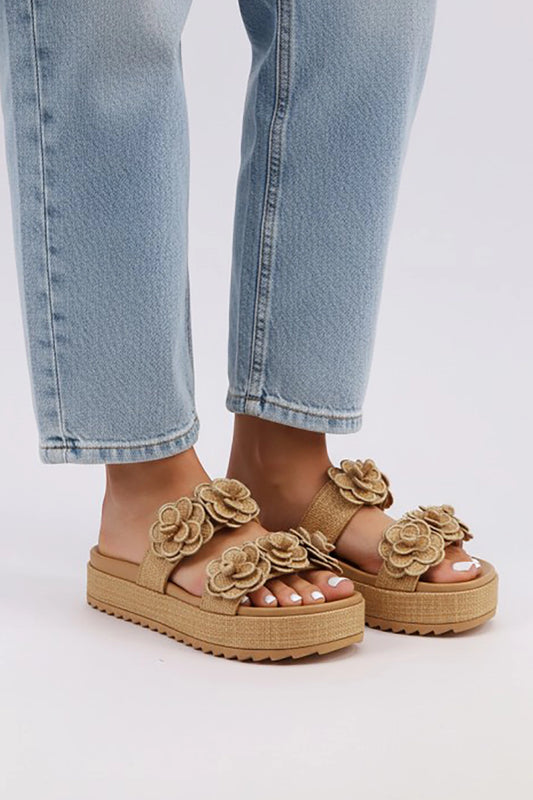 Natural Raffia Platform Sandal - PREORDER