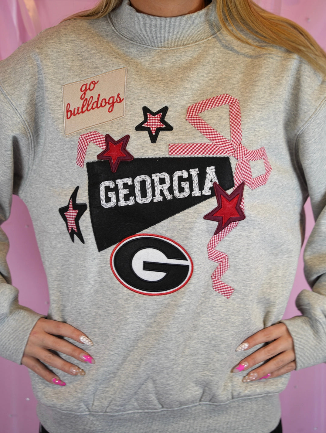 Georgia Appliqué Mockneck - PREORDER